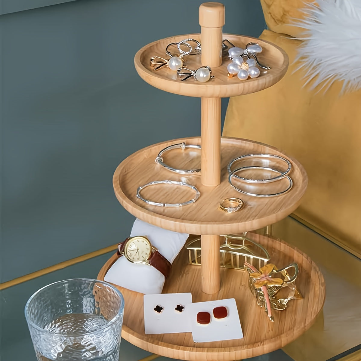 Wooden Cake Tray Cupcake Display Stand Wedding Party Cake Stand