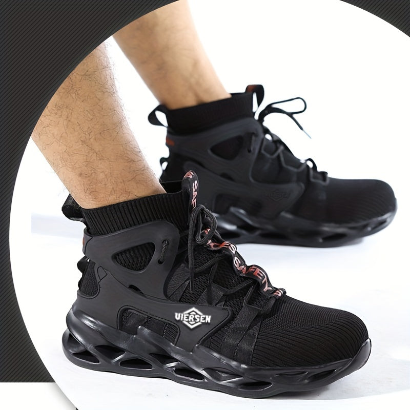 Men's Durable Work Shoes Lace Up Anti skid Construction Sneakers