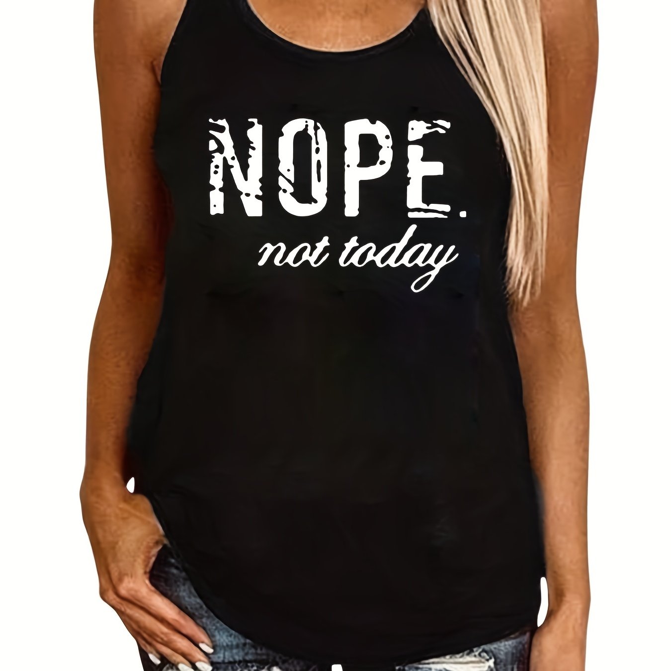 Letter Print Sleeveless Tank Top for Women
