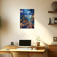 Night Town Numbered Painting Kit - DIY Hand Painted Furniture Decoration