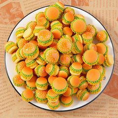 3pcs Resin Hamburger Keychains DIY Crafts Baker Simul