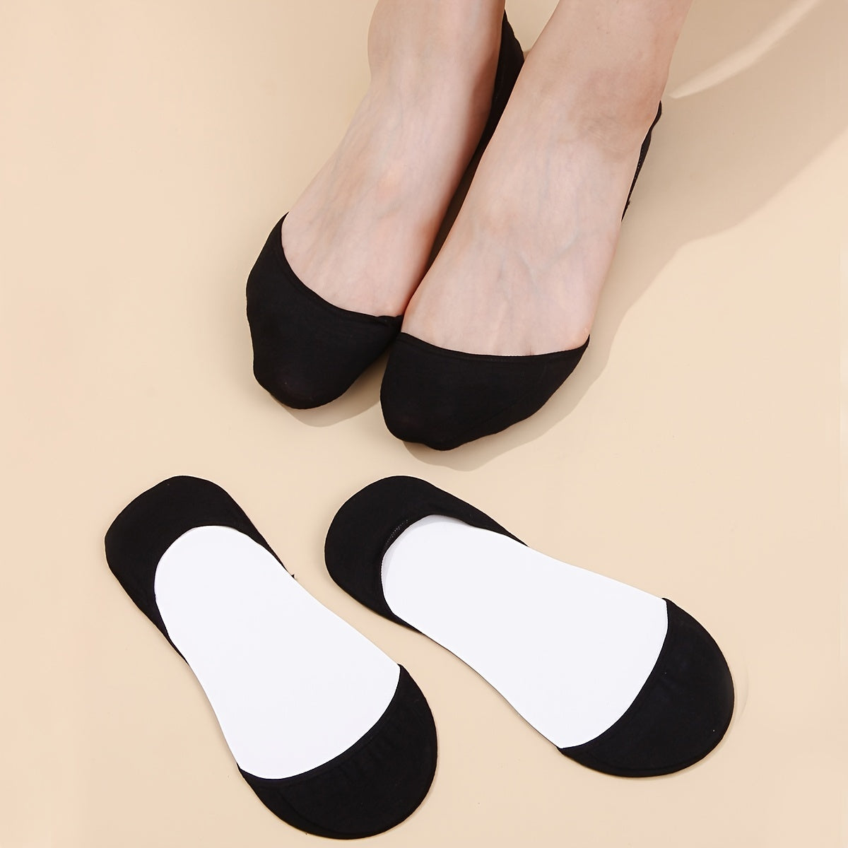 3 Pairs Ultra Low Cut Liner Socks Women's No Show Non Slip Hidden