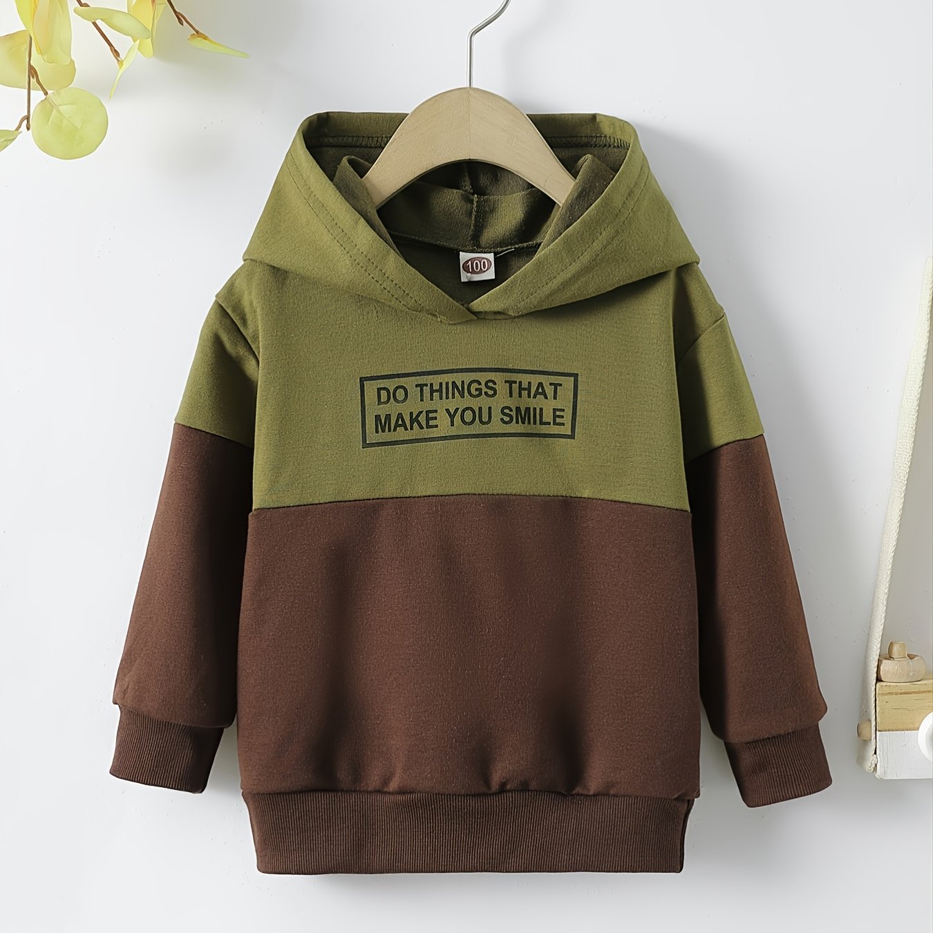 Boys Patchwork Hooded Sweatshirt