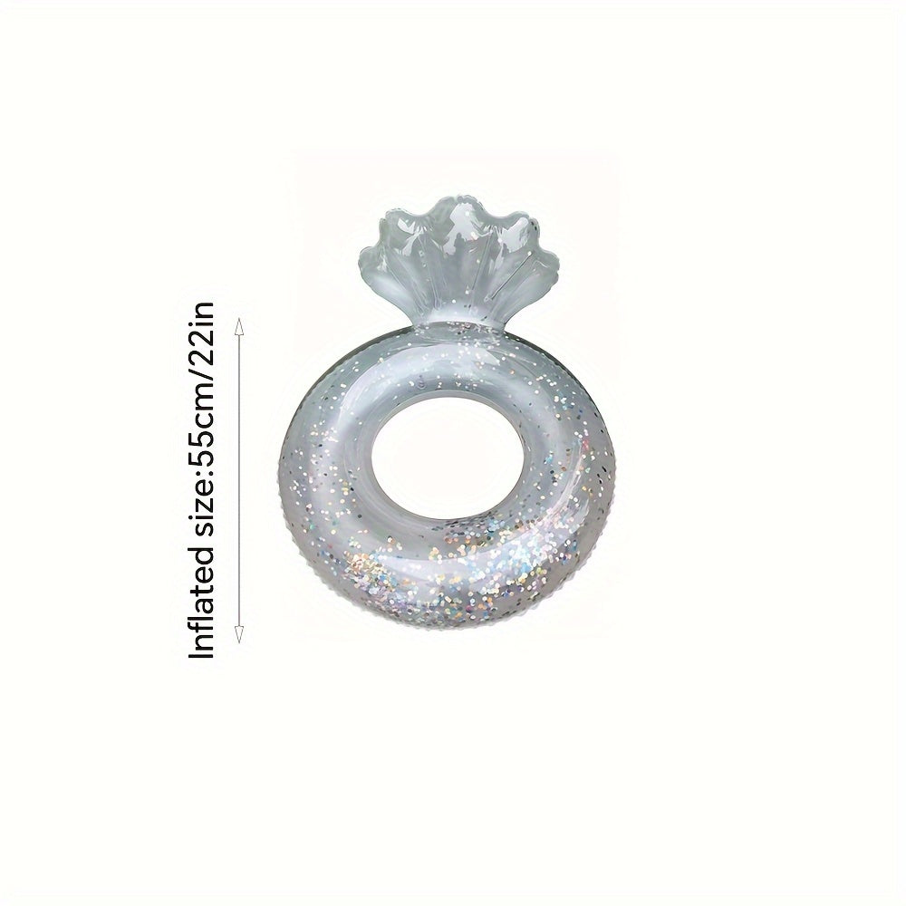 Inflatable Shell Back Swimming Ring with Glitter
