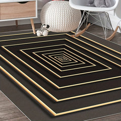 3D Geometric Area Rug Soft Large Washable Rug Non Slip Backing Low Pile