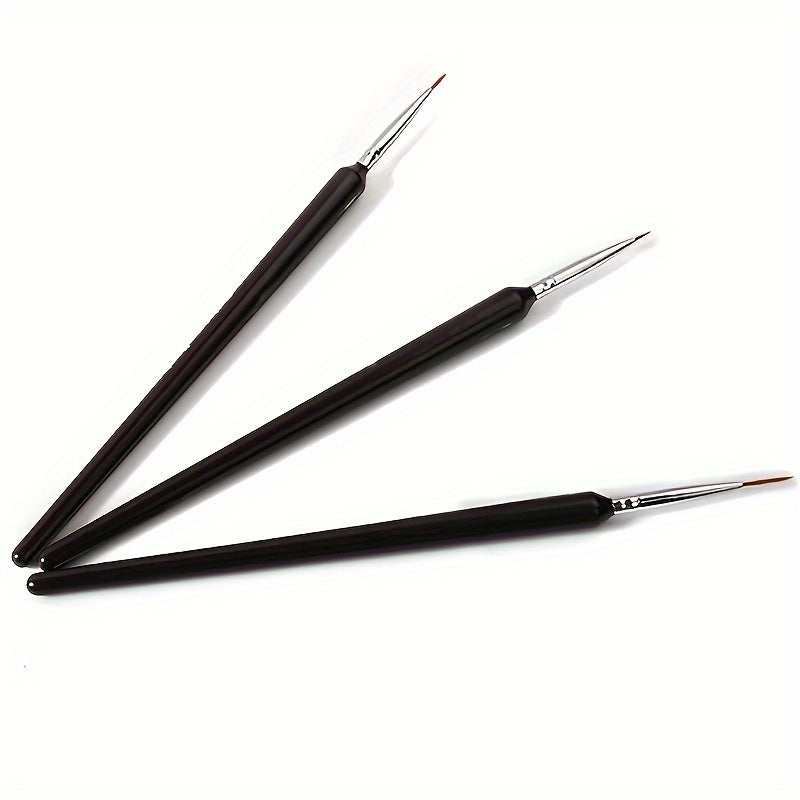 Set of 3 Fine Detail Paint Brushes for Outlining and Practicing
