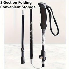 Aluminum Alloy Telescopic Climbing Stick Folding Handle 3 Layers Paint