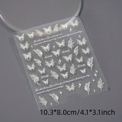 Butterfly & Nail Art Stickers Transparent Adhesive Nail Stickers