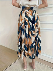 Spring & Summer High Waist Swing Skirt All-over Print