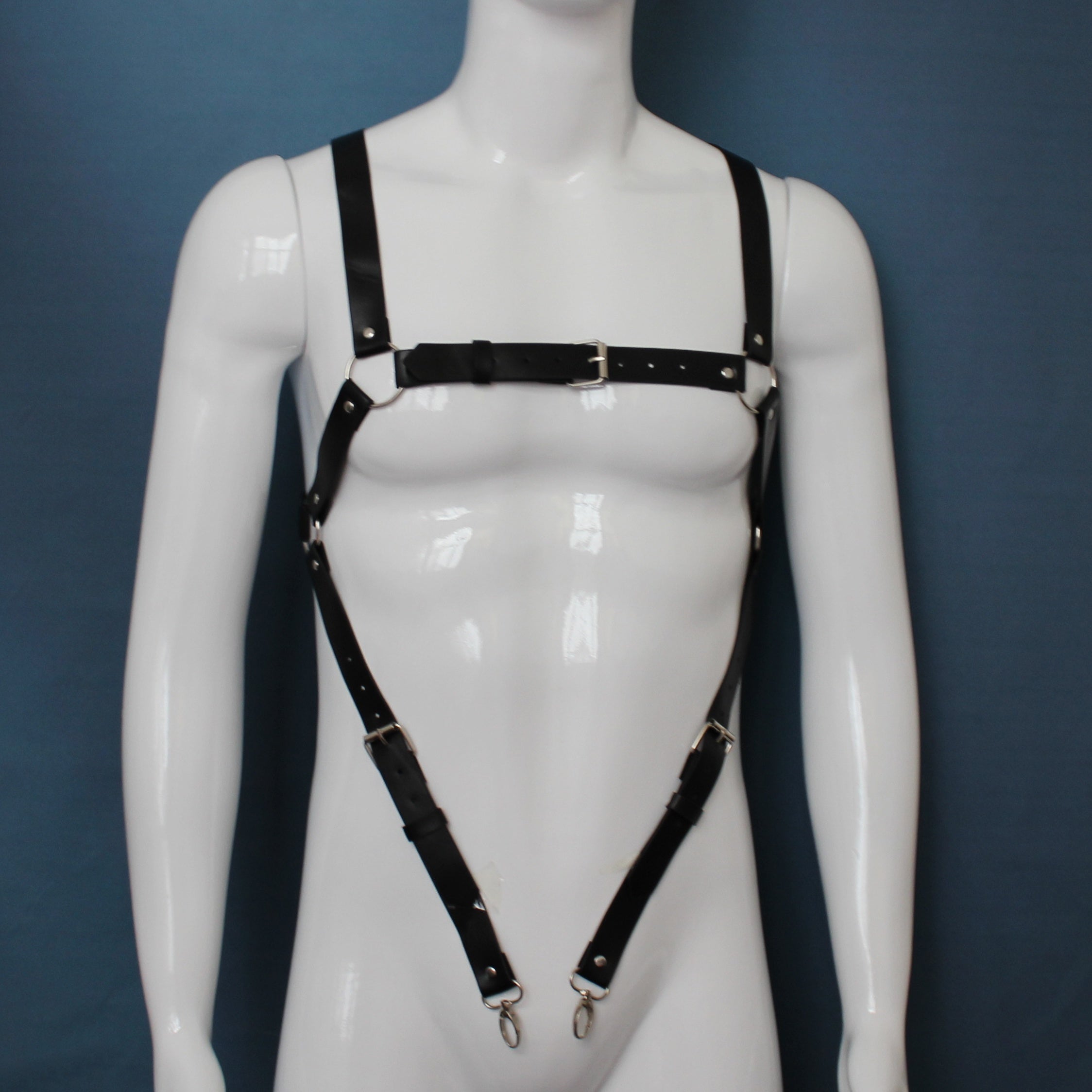 Gothic Style PU Leather Suspenders for Men