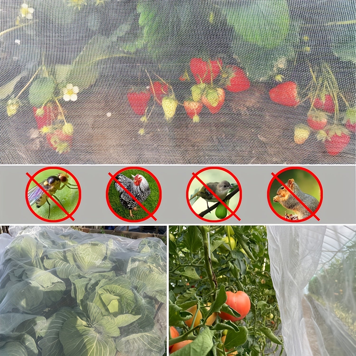 Insect Prevention Net - Protects Garden Vegetables and Fruits