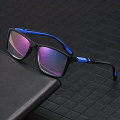 Men's Vintage TR90 Square Reading Glasses Anti Light Hyperopia Eyewear