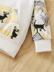 Toddler Baby Boys Deer Printed Hoodie and Pants Christmas Outfits