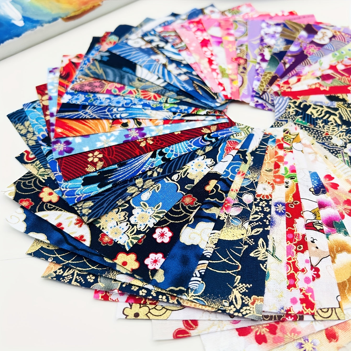 40pcs Japanese Style Flower Printed Fabric Patchwork For DIY Craft Sewing