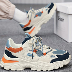 Men's Chunky Knit Shoes Lace Up Soft Sole Sneakers