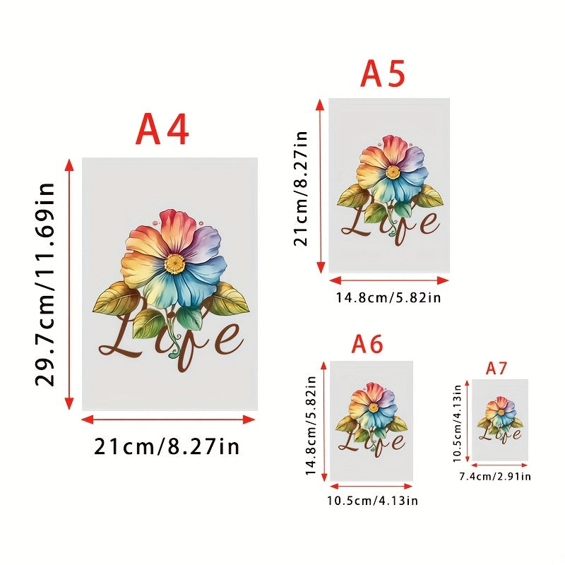Cartoon Rainbow Flower Transfer Designs Heat Press Patches DIY Clothing