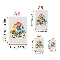 Cartoon Rainbow Flower Transfer Designs Heat Press Patches DIY Clothing