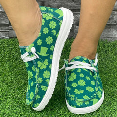 Women's Clover Flat Anti Slip Skateboard Shoes Lightweight Walking Shoes