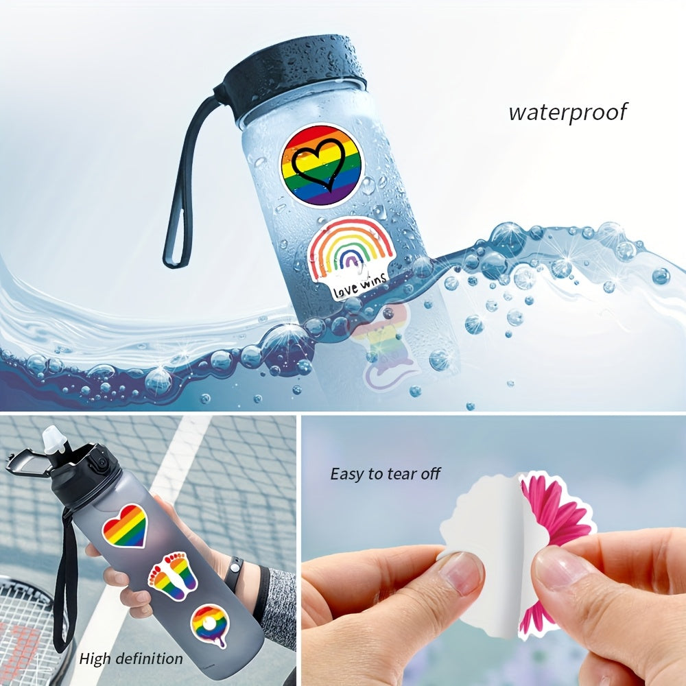 100pcs Gay Pride Stickers Rainbow Designs Scrapbooking Diaries Bottles Hard Hats