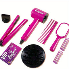 Hair Styling Playset for Girls with Hairdryer & Comb