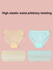 5pcs Disposable Solid Briefs Comfy & Breathable Underwear