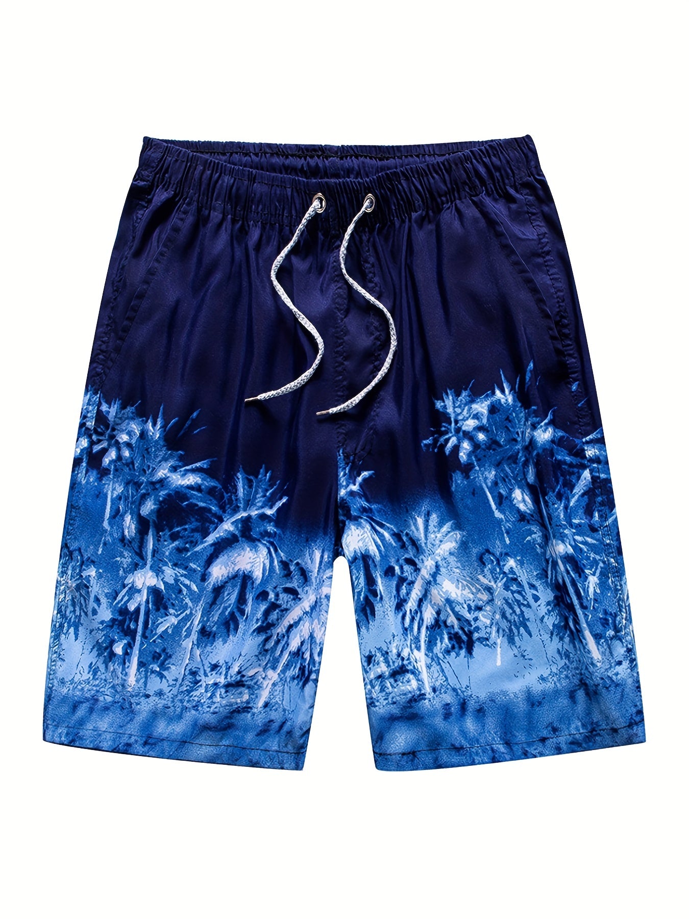 Palm Trees Ombre Print Casual Summer Pool Beach Shorts Men's Lounge Shorts