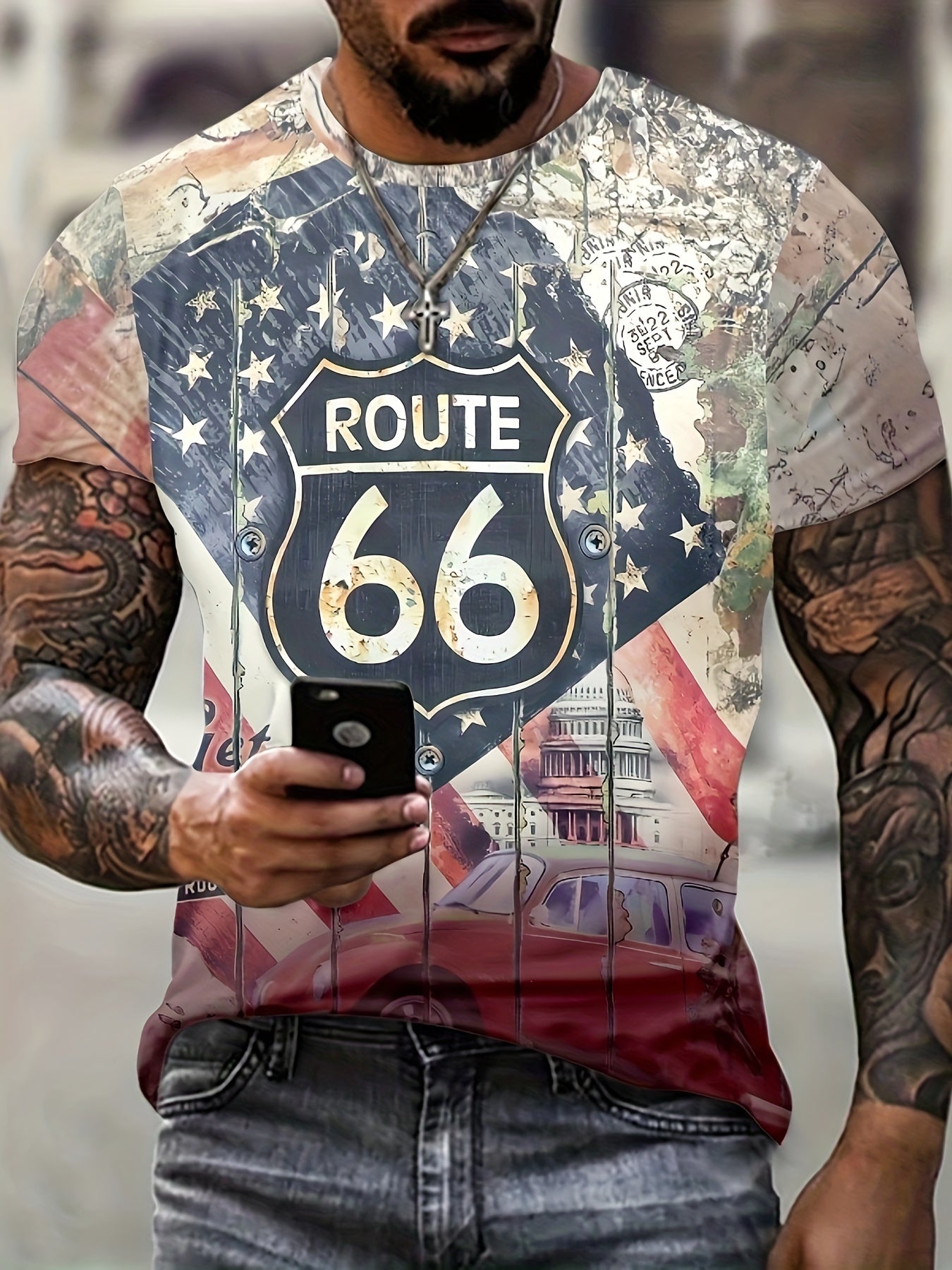 Men's Casual Street Style Stretch Tee Shirt For Summer