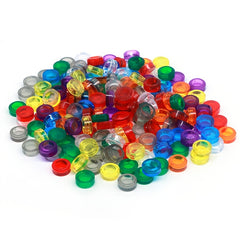 500pcs Transparent Colorful Tile Round 1x1 Building Block Accessories