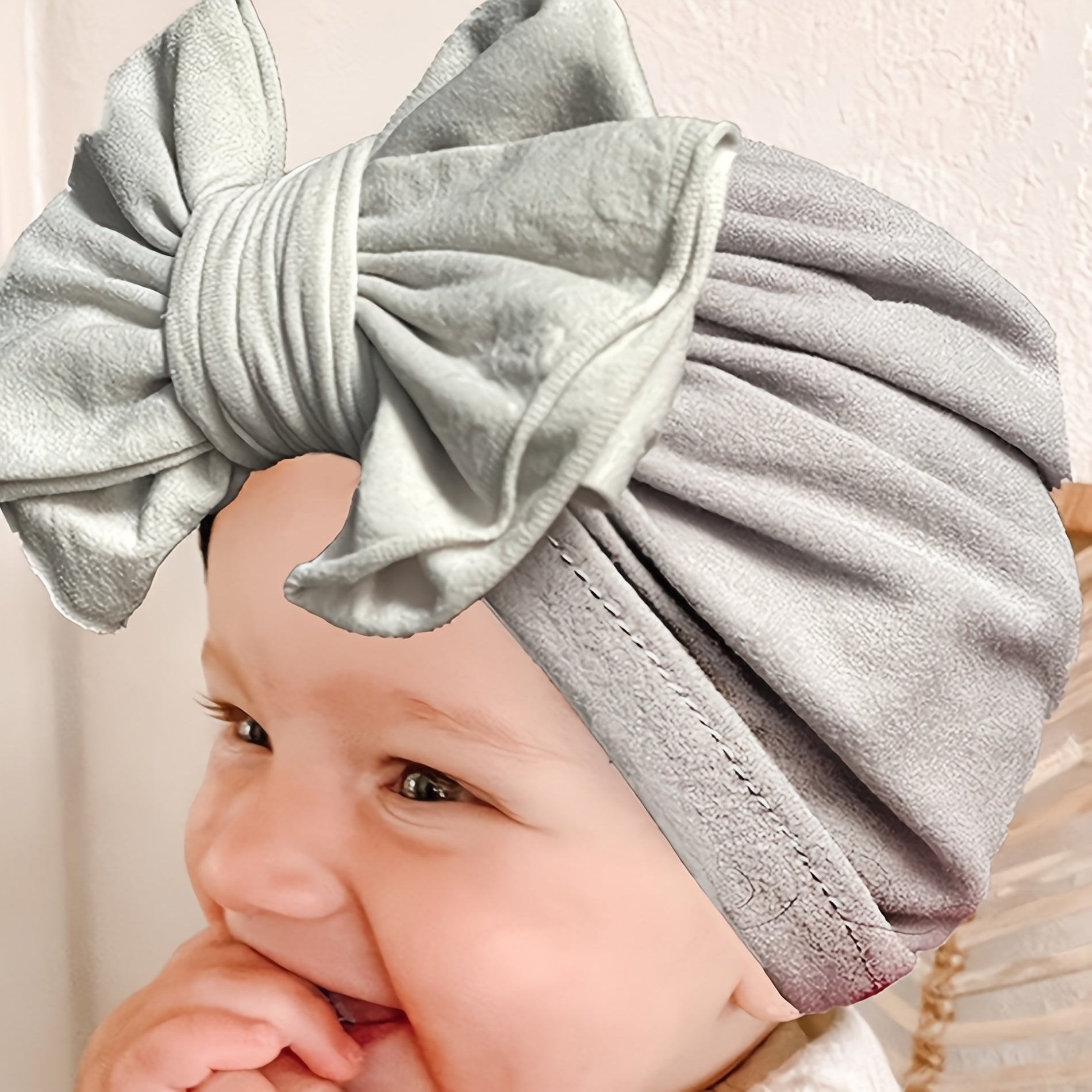 Candy Colored Nylon Bow Baby Hat For All Seasons