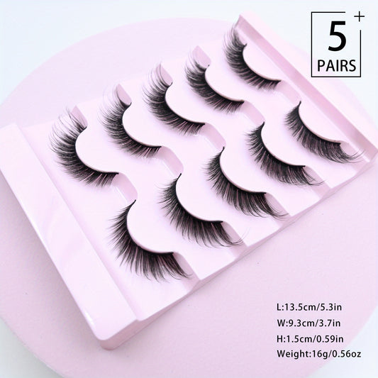 3D Fluffy Fox Eye Lashes Natural Thick Faux Mink False Eyelashes 16mm Winged End