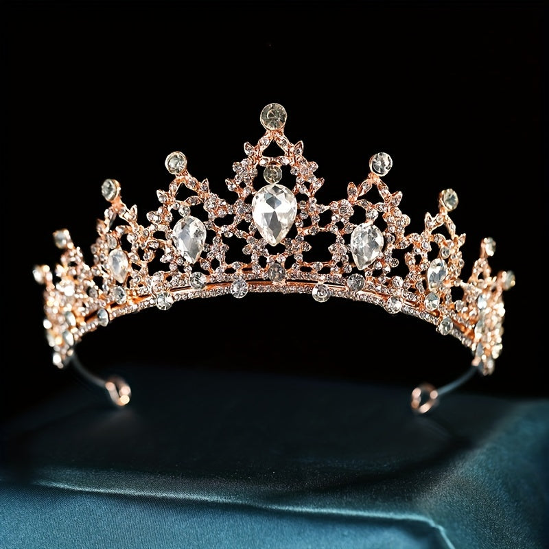 Bridal Crown Crystal Alloy Crown Head Jewelry Baroque Style Hair Band