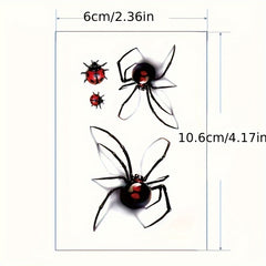 Halloween 3D Spider Pattern Temporary Tattoo Waterproof Sticker