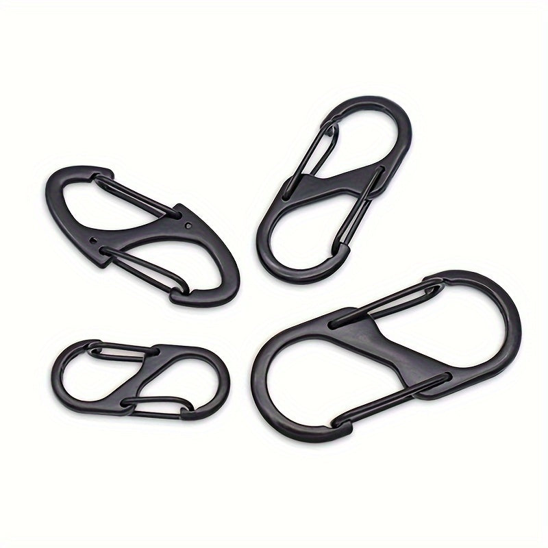 10pcs S Type Carabiner With Lock Metal Keychain Hook For Camping Hiking