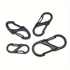 10pcs S Type Carabiner With Lock Metal Keychain Hook For Camping Hiking