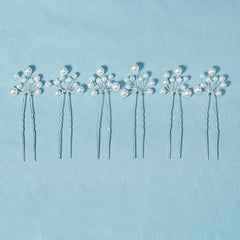 6pcs Faux Pearl Decor Braided Hair Pin for Bridal Wedding Styling