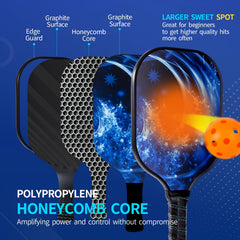 Carbon Fiber Paddle Set, Balls & Bag Pickleball Paddle Halloween