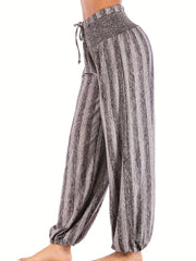 Striped Print Casual Sports Pants