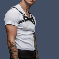 Men's PU Leather Body Chest Belt Harness for Party Costume Club