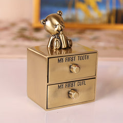 Baby First Tooth And Curl Metal Keepsake Box