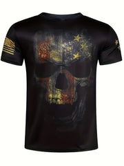 Skull Pattern T shirt Men's Casual Street Style Tee Shirt