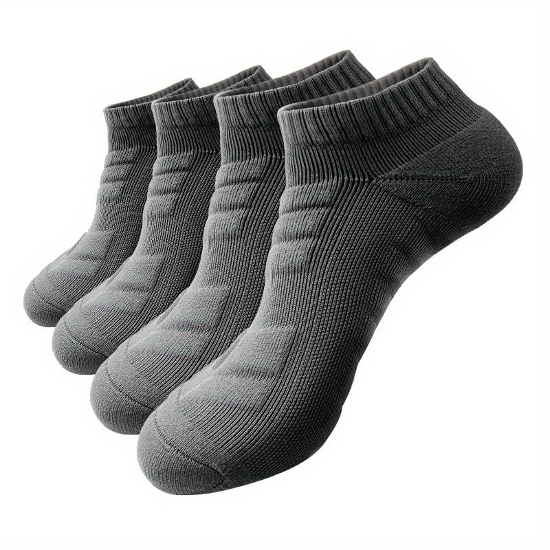Breathable Cushioned Ankle Socks for Men - 4 Pairs