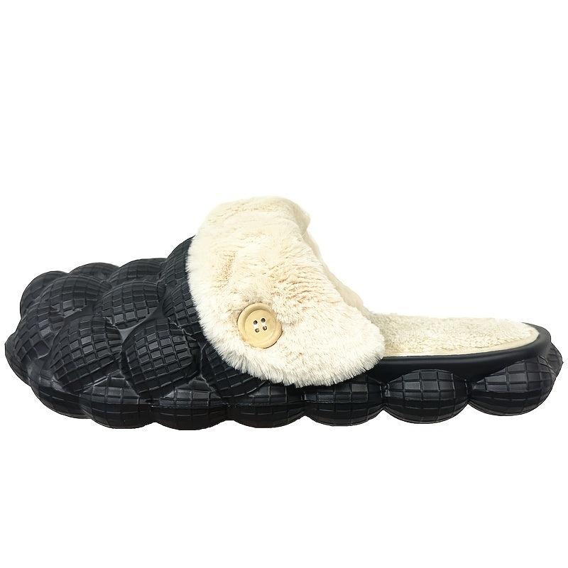 Women's Comfortable Fleece Outdoor Platform Hole Slippers