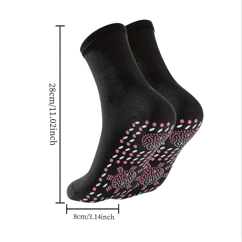 3 Pairs Warm Mid Calf Socks Health Care Massage Thermal Coldproof