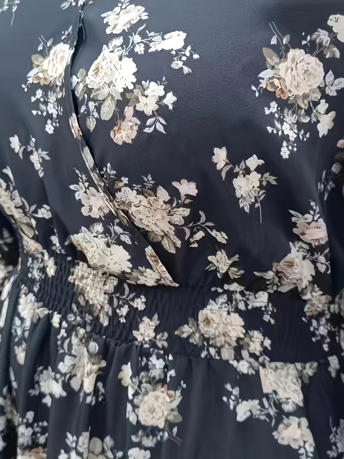 Women's Plus Floral Print Long Sleeve Dress With Belt