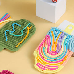 Interlocking Sensory Activity Board for Kids Silicone Relax Toy - Ages 3+