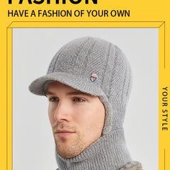 Vintage Men's Winter Sweater Hat Anti Cold Windproof Ear Protection Knit Cap