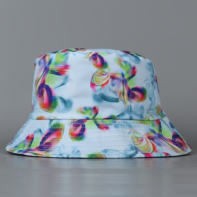 Cyberpunk Triangle Reversible Bucket Hat Abstract Ball Print