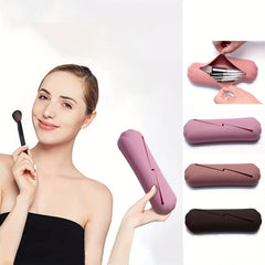 Portable Silicone Makeup Brush Storage Bag for Travel and Daily Use