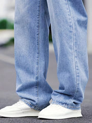 Men's Wide Leg Denim Pants for Spring Summer