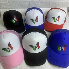 Italian Flag Butterfly Baseball Cap Mesh Cap